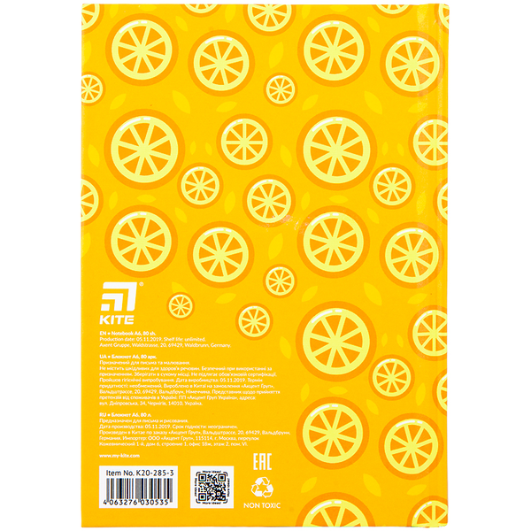 «Блокнот Kite А6 Точка Orange (k20-285-3)», бренда Kite - фото №1