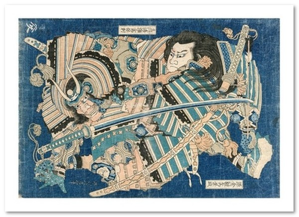 «Открытка Katsushika Hokusai — Kamakura no Gengoro Seizing Torinoumi Tasaburo (KH18)», бренда Artistic Card - фото №1