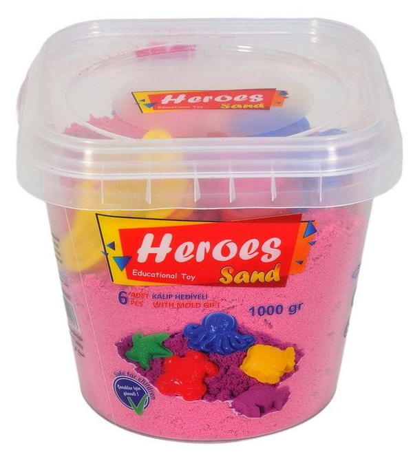  «Кинетический песок Heroes розовый 1000 г (E KUM-017)», бренду Heroes - фото №1