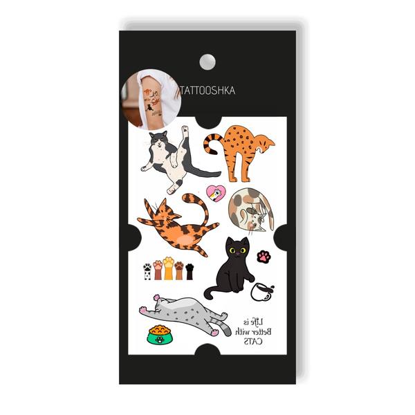 «Тимчасове тату Tattooshka Міні котики (L-61)», бренда Tattooshka - фото №1