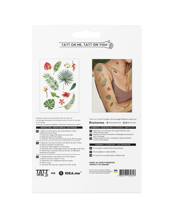  «Тимчасові тату TATTon.me Tropic mix», бренда TATTon.me - фото №1