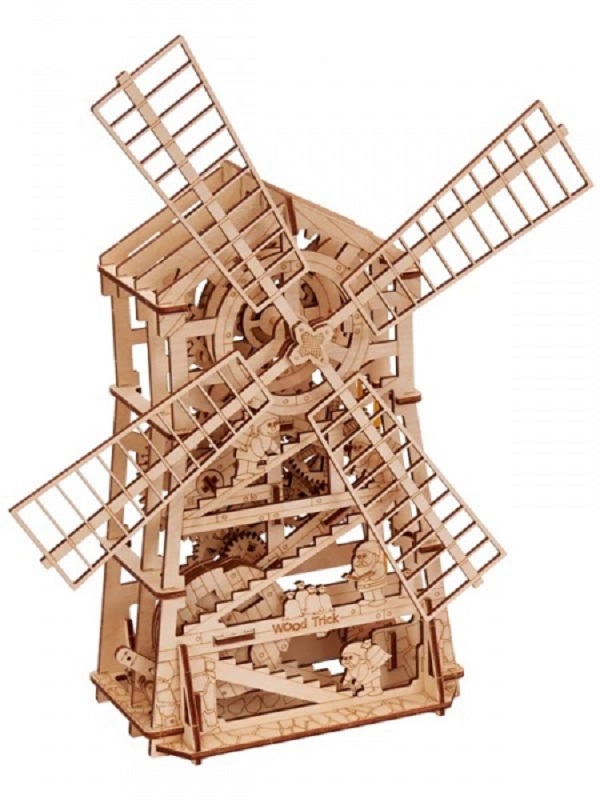 «Механический 3D-пазл Wood Trick Мельница (0001a)», бренда Wood Trick - фото №1