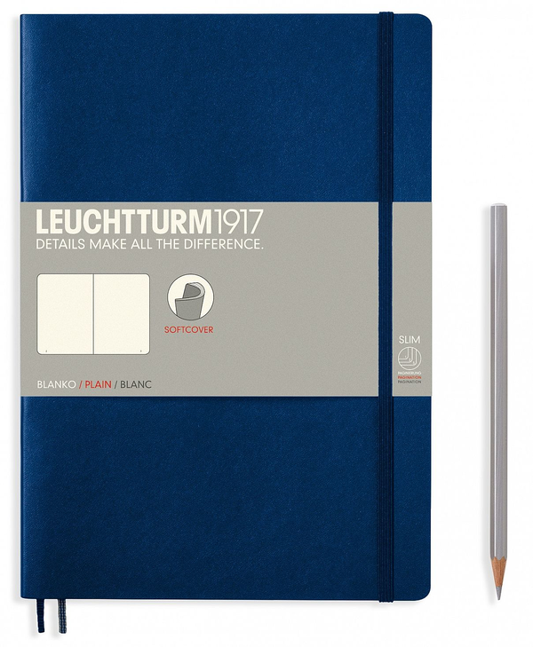  «Записная книжка Leuchtturm1917 средняя В5 точки темно-синяя (349301)», бренда Leuchtturm1917 - фото №1