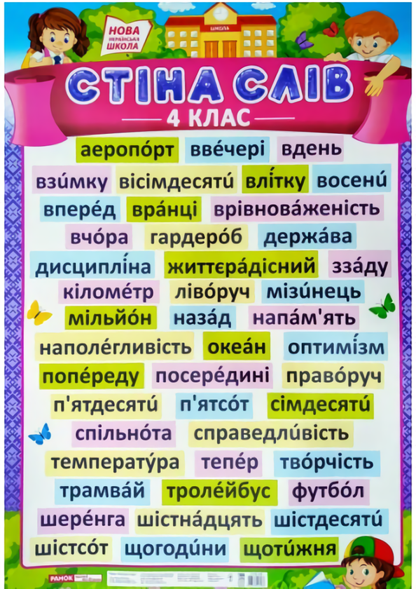 Книга Плакат. Стіна слів. 4 клас