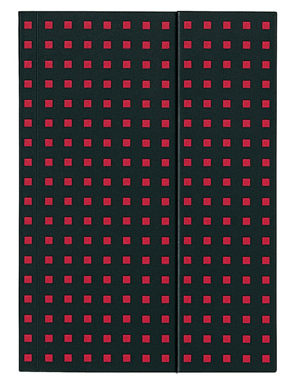 «Записная книжка Paper-Oh Quadro B6 черная на красном в линию (OH9060-1)» - фото №1