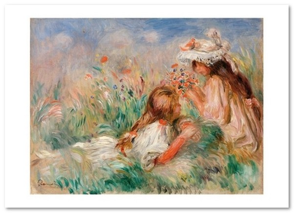 «Открытка Pierre-Auguste Renoir — Girls in the Grass Arranging a Bouquet (PAR15)», бренда Artistic Card - фото №1