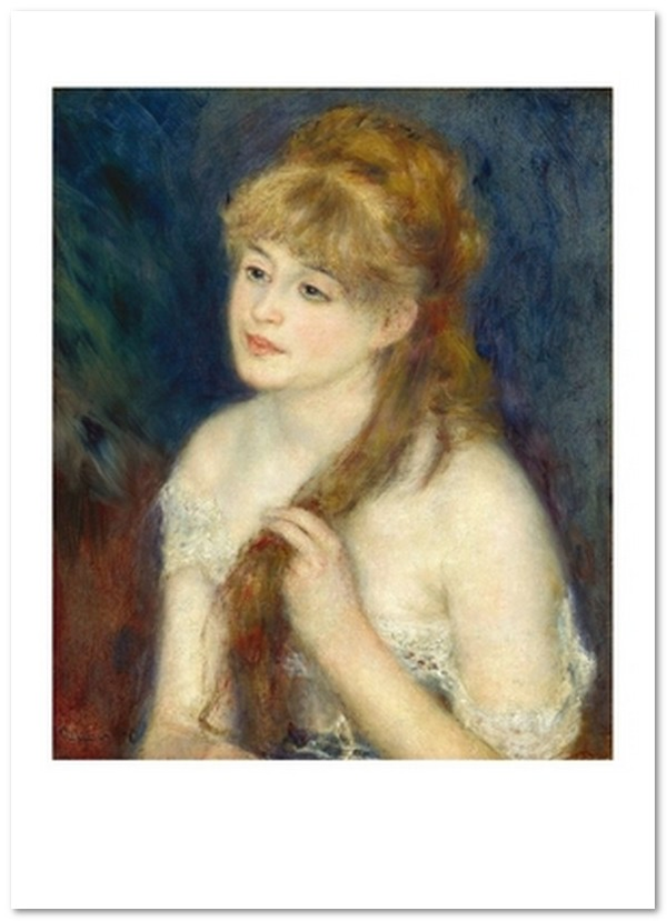«Открытка Pierre-Auguste Renoir — Young Woman Braiding her Hair (PAR41)», бренда Artistic Card - фото №1