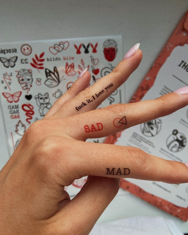  «Тимчасові тату Arley Sign Чорно червона еклектика (1412-1)», бренда Arley Sign - фото №1