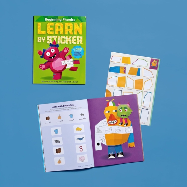 Бумажная книга «Learn by Sticker: Beginning Phonics. Use Phonics to Create 10 Friendly Monsters!» - фото №1