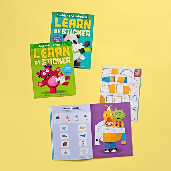 Бумажная книга «Learn by Sticker: Addition and Subtraction. Use Math to Create 10 Baby Animals!» - фото №1