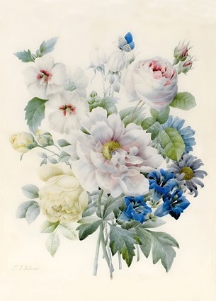  «Листівка A Bunch of Flowers including a Peony Roses Hibiscus Asters Gentian and an Imagin (PJR07)», бренда Artistic Card - фото №1