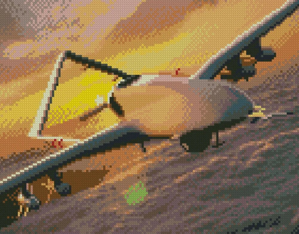 undefined «Набір алмазної мозаїки Strateg Байрактар серед хмар 30х40 см (HX494)», бренду Strateg - фото №1