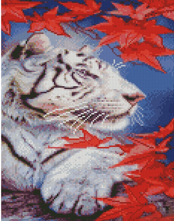  «Набір алмазної мозаїки Strateg Білий тигр 30х40 см (KB053)», бренда Strateg - фото №1
