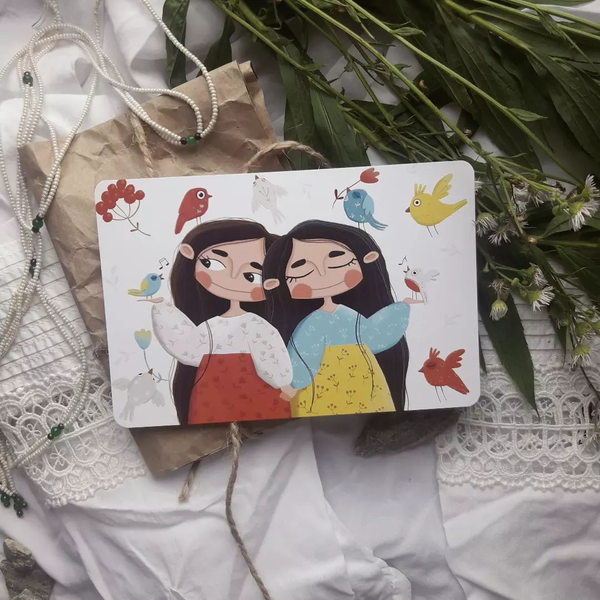 «Листівка PollyArt Подружки», бренда PollyArt - фото №1