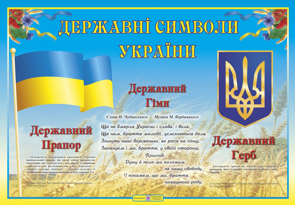 Державні символи України. Плакат