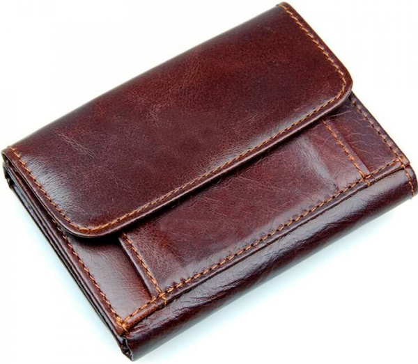 «Портмоне шкіряне коричневе Tiding Bag (R-8106Q)», бренду Tiding Bag - фото №1