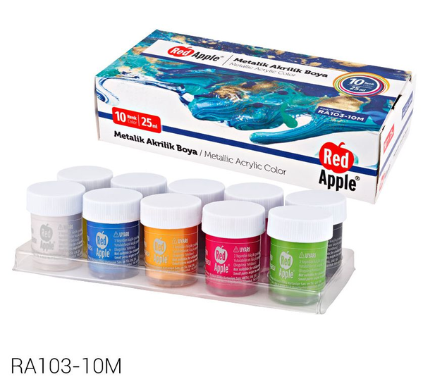  «Фарба акрилова Red Apple 10 кольорів по 25 мл (RA103-10M)», бренду Red Apple - фото №1