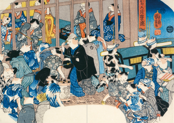 Бумажная книга «Cats in Ukiyo-e. Japanese Woodblock Print of Utagawa Kuniyoshi», автор Канэко Нобухиса - фото №1