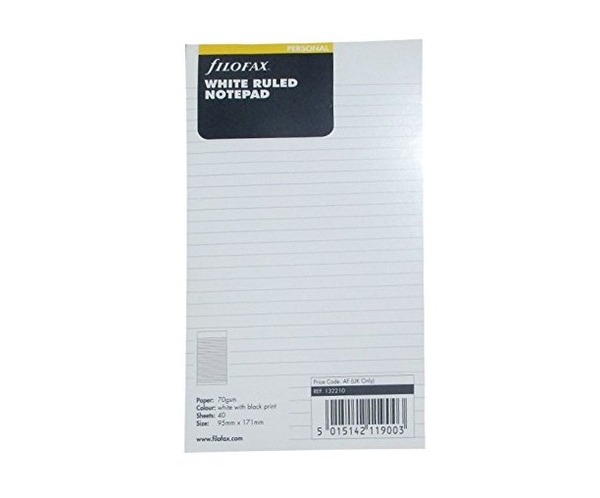 «Комплект бланков для органайзера Filofax Personal Блокнот в линейку white (132210)», бренда Filofax - фото №1
