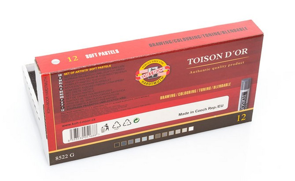  «Мел-пастель Koh-i-noor Toison D'or серые оттенки 12 шт (8522012002GY)», бренда Koh-I-Noor - фото №1