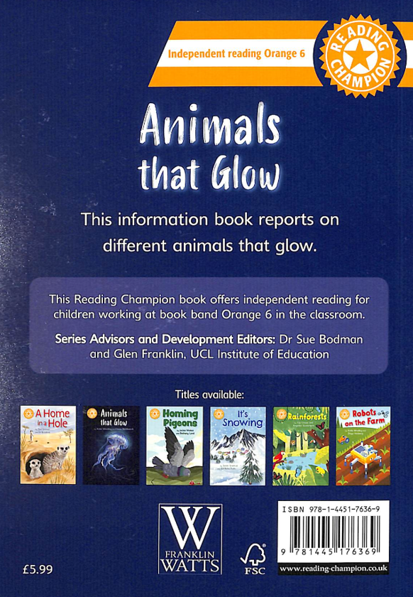 [object Object] «Reading Champion. Animals that Glow», автор Кеті Вулі - фото №2 - мініатюра