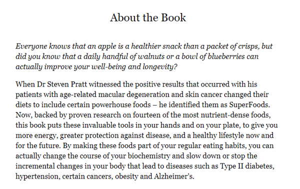 Бумажная книга «SuperFoods», авторов Кэти Мэтьюз, Стивен Пратт - фото №1