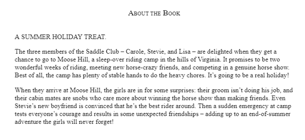 Бумажная книга «Saddle Club Book 10: Riding Camp», автор Бонни Брайант - фото №1
