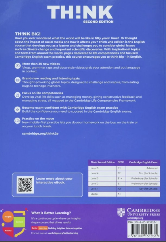 [object Object] «Think 2nd Ed 1 (А2) Student's Book with Interactive eBook British English», авторів Герберт Пухта, Пітер Льюїс-Джонс, Джефф Стренкс - фото №2 - мініатюра
