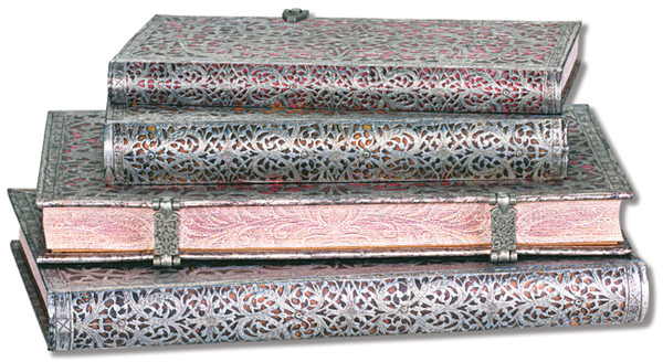 «Записная книжка Paperblanks Серебряная филигрань Эсмеральда карманная нелинованная (PB2887-1)», бренда Paperblanks - фото №1