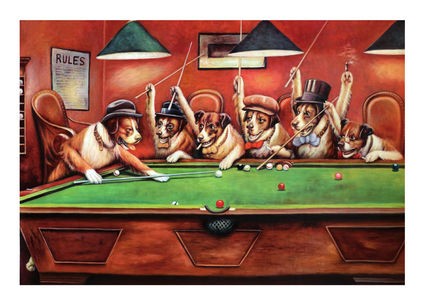  «Листівка Dogs Playing Pool (CMC03)», бренда Artistic Card - фото №1