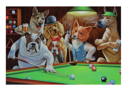  «Листівка Dogs Playing Pool (CMC05)», бренда Artistic Card - фото №1