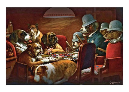  «Листівка Pinched With Four Aces / Dogs Playing Poker (CMC07)», бренда Artistic Card - фото №1