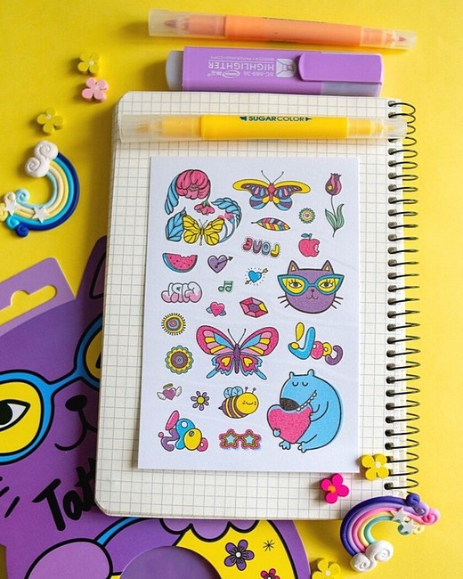 «Тимчасові тату для старших дівчаток. Tattoos. Фіолетове кошеня (10100697У)», бренда Ranok-Creative - фото №1