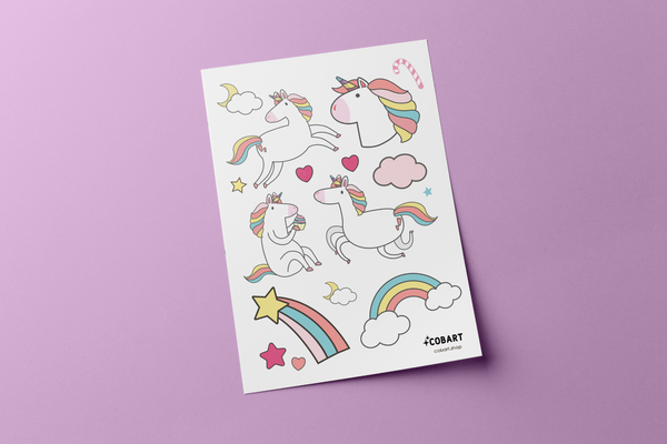 «Набір стікерів Cobart Unicorn», бренда Cobart WOW-TATTOO - фото №1