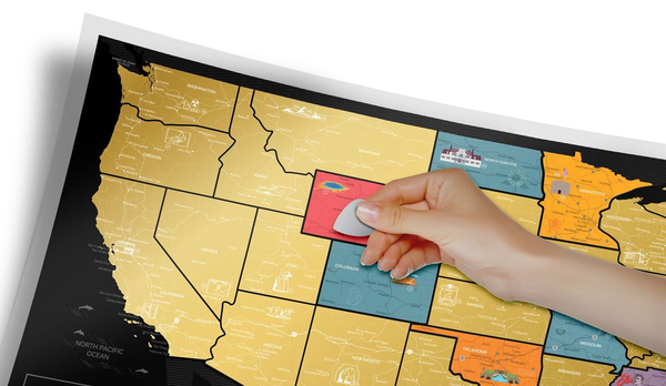  «Скретч карта 1DEA.me Travel Map of the USA Black на английском языке (USAB)», бренда 1DEA.me - фото №1