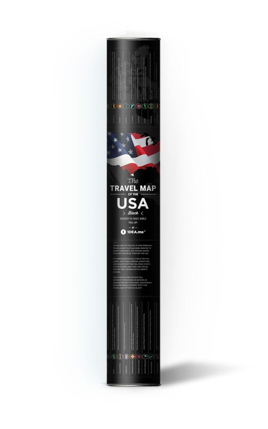 «Скретч карта 1DEA.me Travel Map of the USA Black на английском языке (USAB)», бренда 1DEA.me - фото №1
