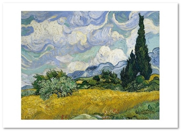  «Открытка Vincent van Gogh — Wheat Field with Cypresses (VG06)», бренда Artistic Card - фото №1