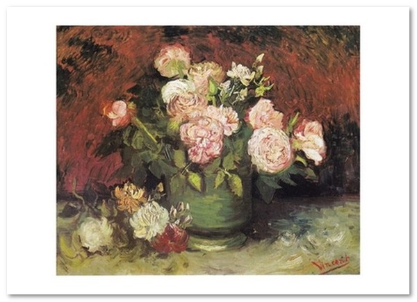 «Открытка Vincent van Gogh — Bowl with Peonies and Roses (VG115)», бренда Artistic Card - фото №1