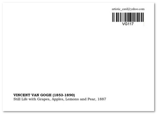  «Открытка Vincent van Gogh — Still Life with Grapes, Apples, Lemons and Pear (VG117)», бренда Artistic Card - фото №1