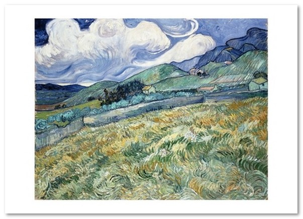  «Открытка Vincent van Gogh — Mountainous Landscape Behind Saint-Paul Hospital (VG130)», бренда Artistic Card - фото №1