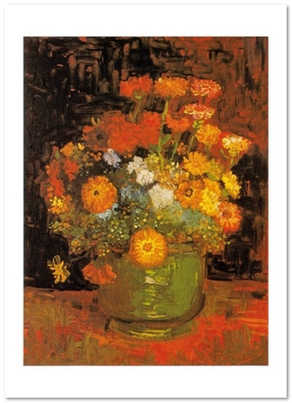  «Открытка Vincent van Gogh — Vase of Zinnias (VG54)», бренда Artistic Card - фото №1