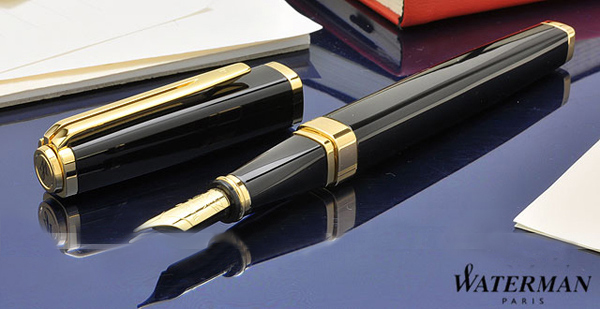  «Ручка Waterman EXCEPTION Slim Black GT FP F (11 028)», бренда Waterman - фото №1