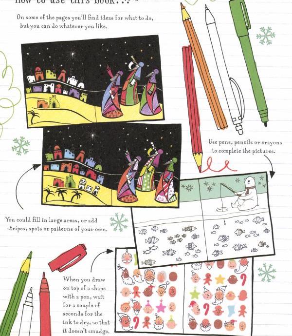 [object Object] «The Usborne Book of Drawing, Doodling & Colouring for Christmas», автор Фиона Уотт - фото №2 - миниатюра