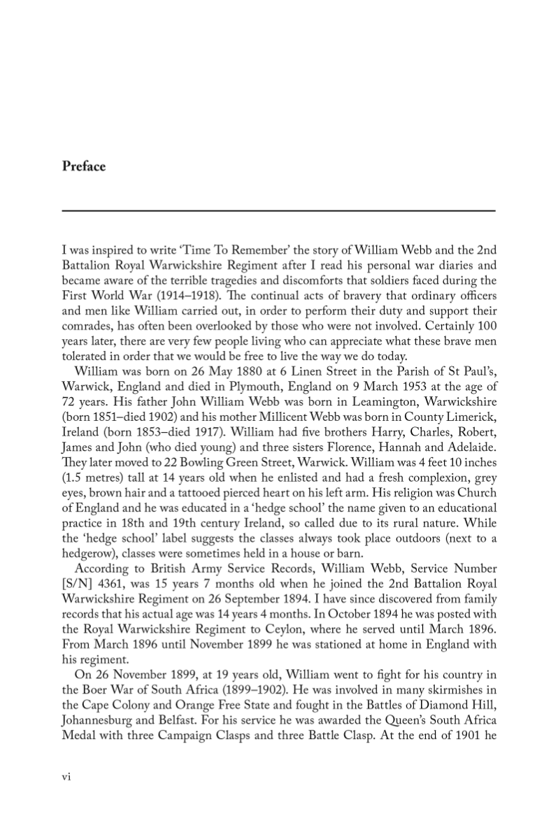 [object Object] «Time to Remember: The Journal of Lance Sergeant William Webb, October 1914-January 1916, 2nd Battalion Royal Warwickshire Regiment, 7th Division 1914-1918», автор Джеральд Бакстон - фото №3 - миниатюра
