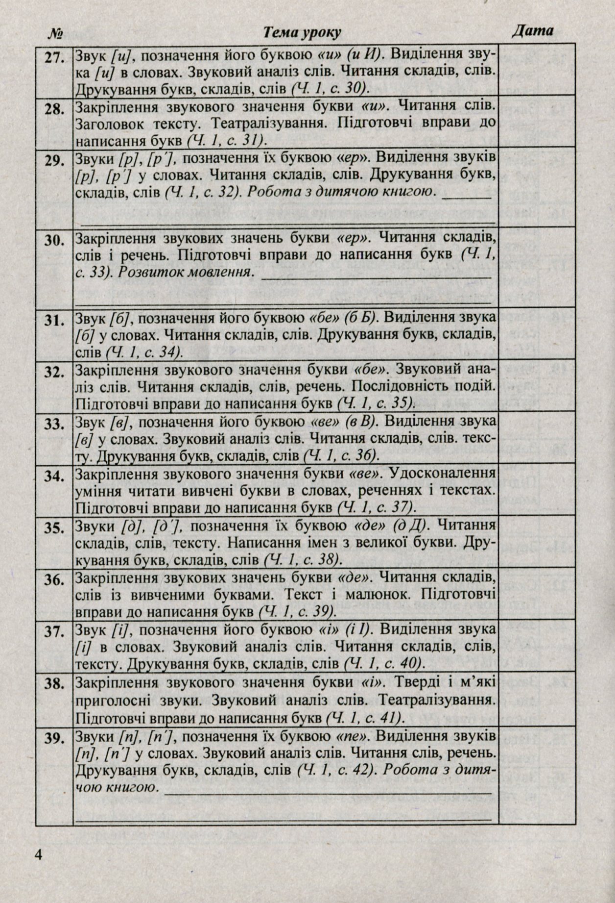 Календарне планування. 1 клас (за програмою Шиян Р.) на 2022-2023 н.р. — фото 5