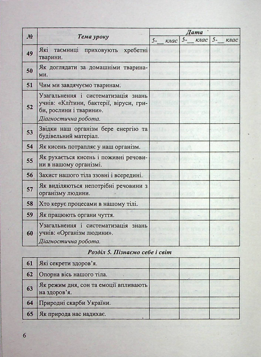 [object Object] «Календарно-тематичне планування. Пізнаємо природу. 5 клас», автор Ірина Жаркова - фото №4 - мініатюра