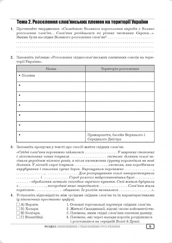 [object Object] «Робочий зошит з історії України. 7 клас», авторів Юлія Гук, Олександр Гук - фото №6 - мініатюра