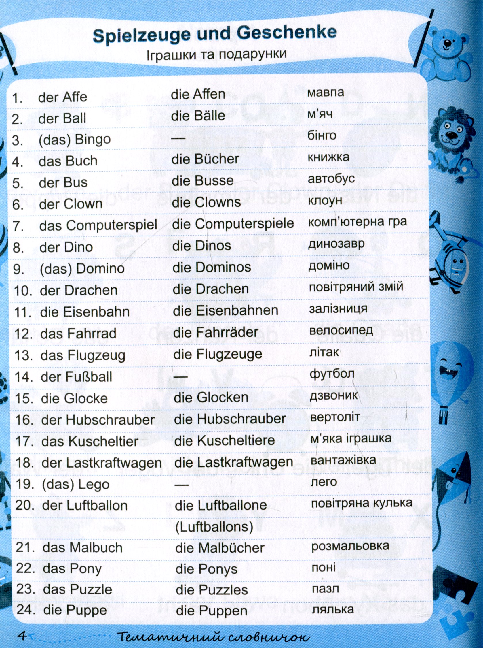 Deutsch Mein Vokabelheft. Мій словник з німецької мови. 1-4 класи — фото 6