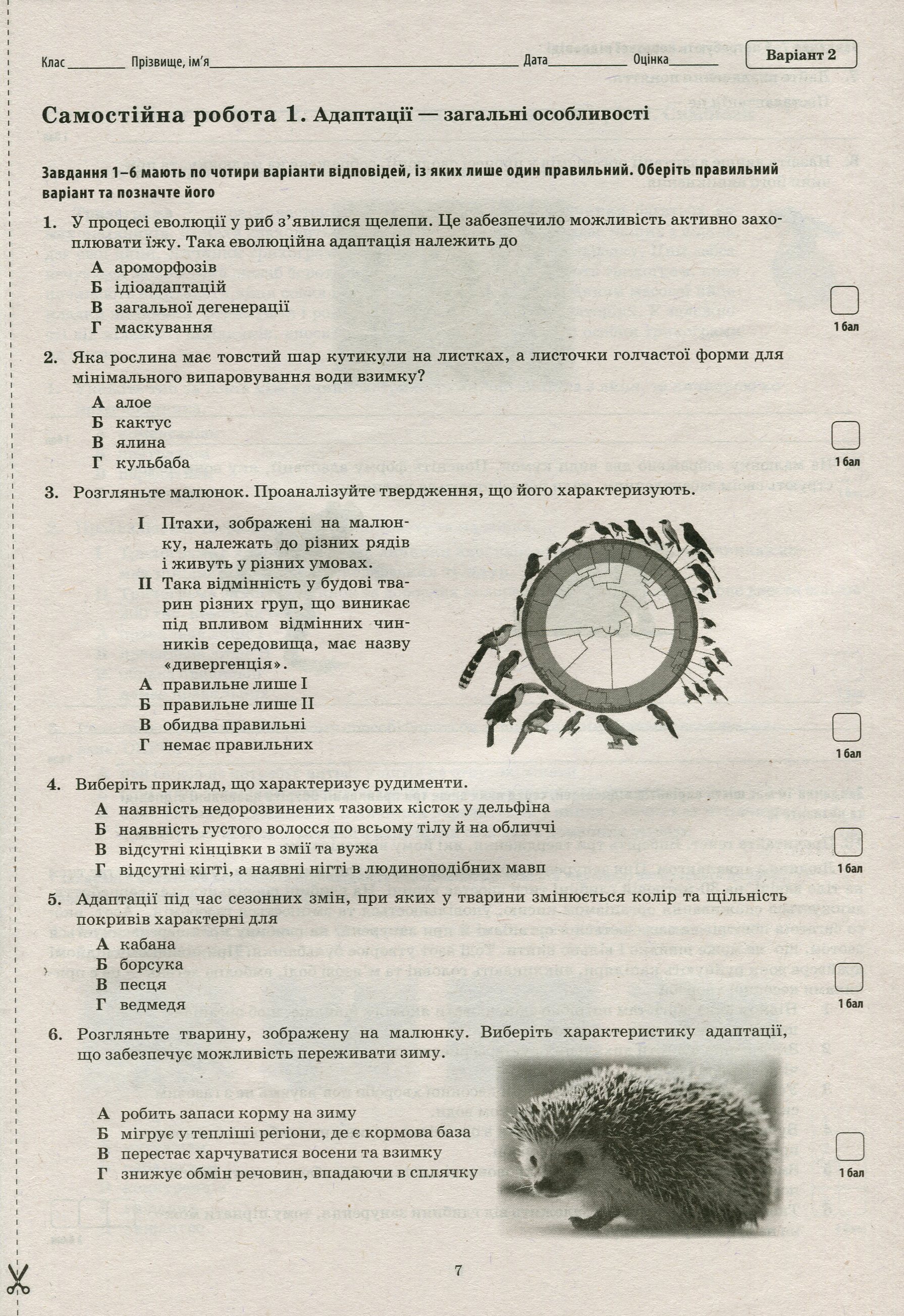 Біологія і екологія. 11 клас. Рівень стандарту (зошит для контролю предметних і ключових компетентностей) — фото 7