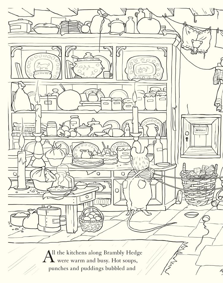 [object Object] «Brambly Hedge: Festive Colouring Book», автор Джилл Барклем - фото №6 - миниатюра